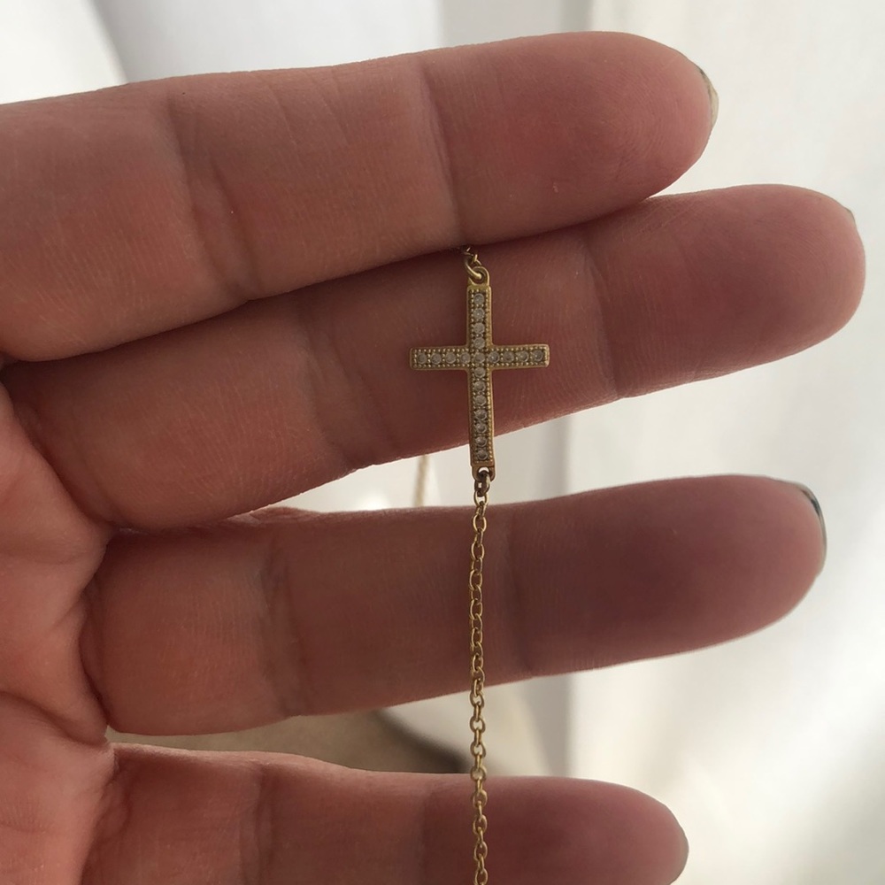 14 karat gold filled cross bracelet